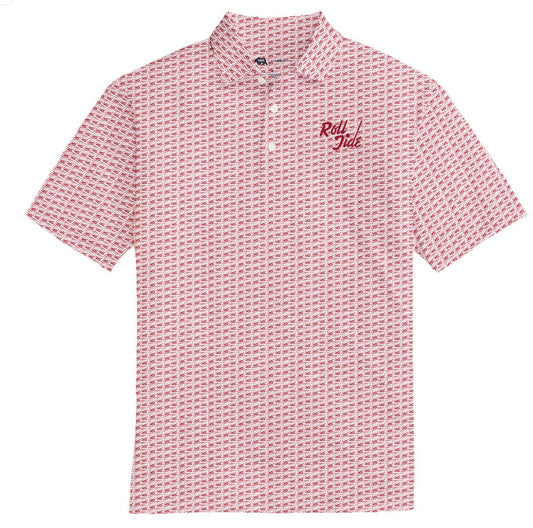 Roll Tide Printed Performance Polo-Crimson