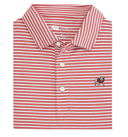 Mulligan Stripe Standing Bulldog Performance Polo