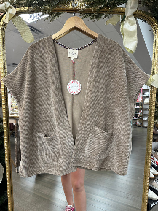 Open Front Knit Jacket- Mocha