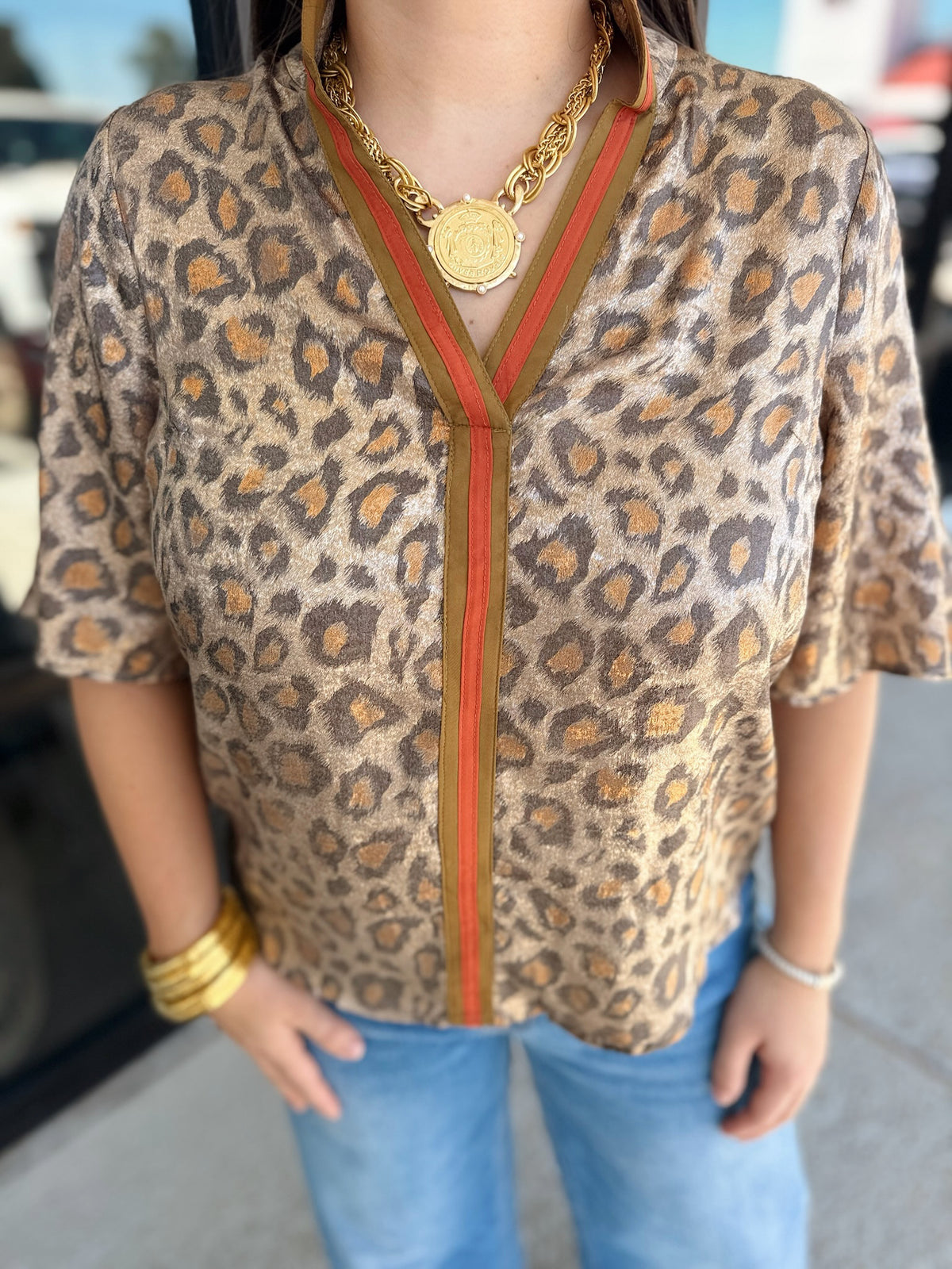 Melanie Top - brown metallic