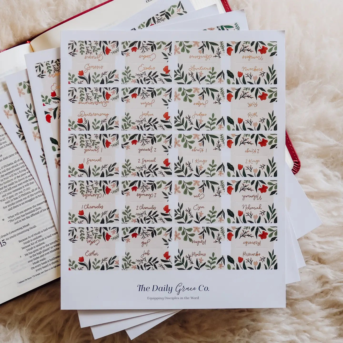 Rust Floral Bible Tabs