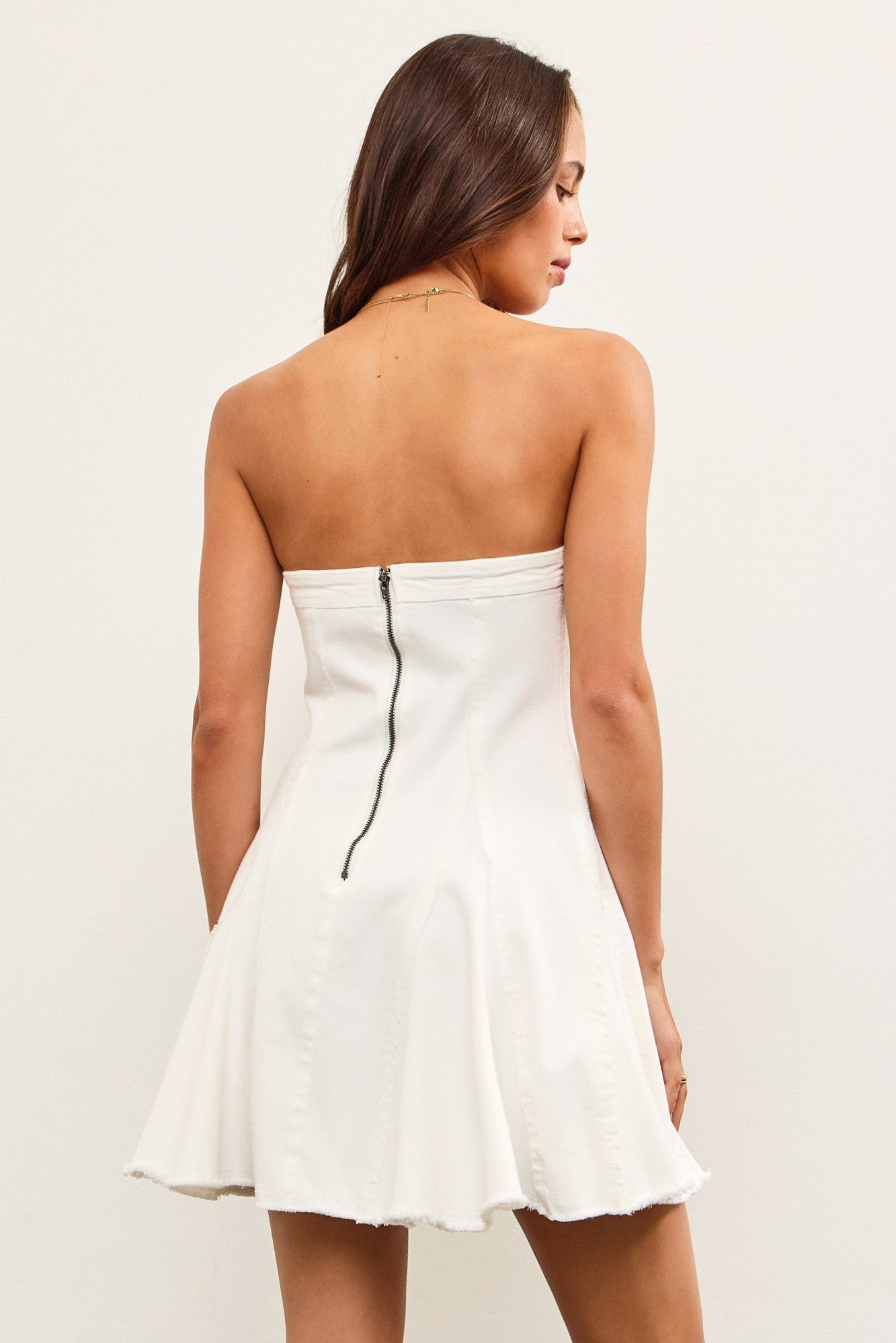 Lee Strapless Mini-White