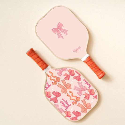 Pickle Ball Paddle Set - Pink Bow - SOLD TOGETHER
