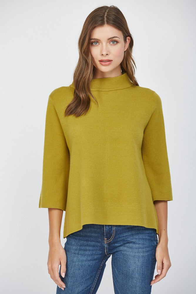 Mock Neck Bell Sleeve