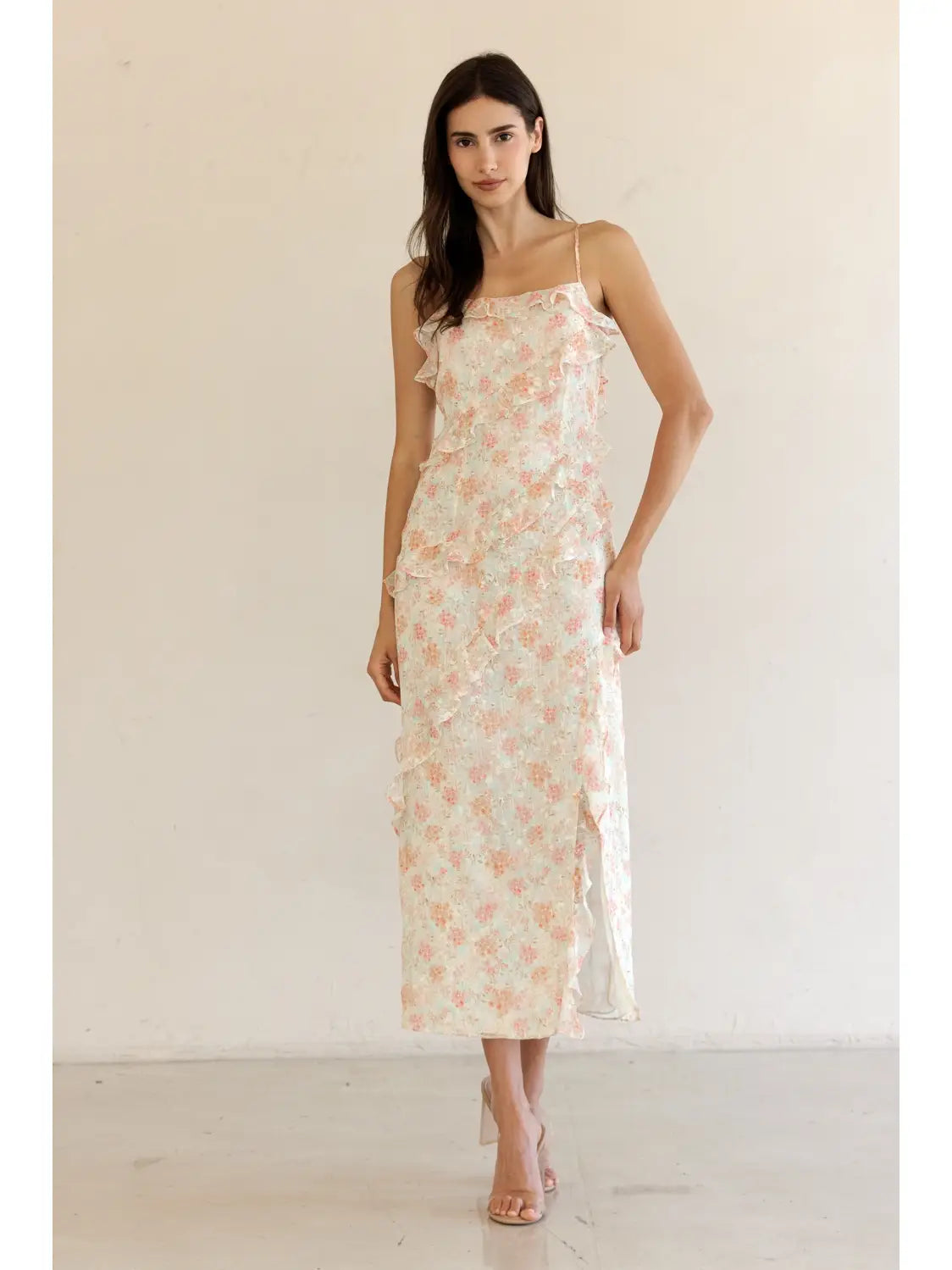 Parker Midi - Cream/Coral Floral