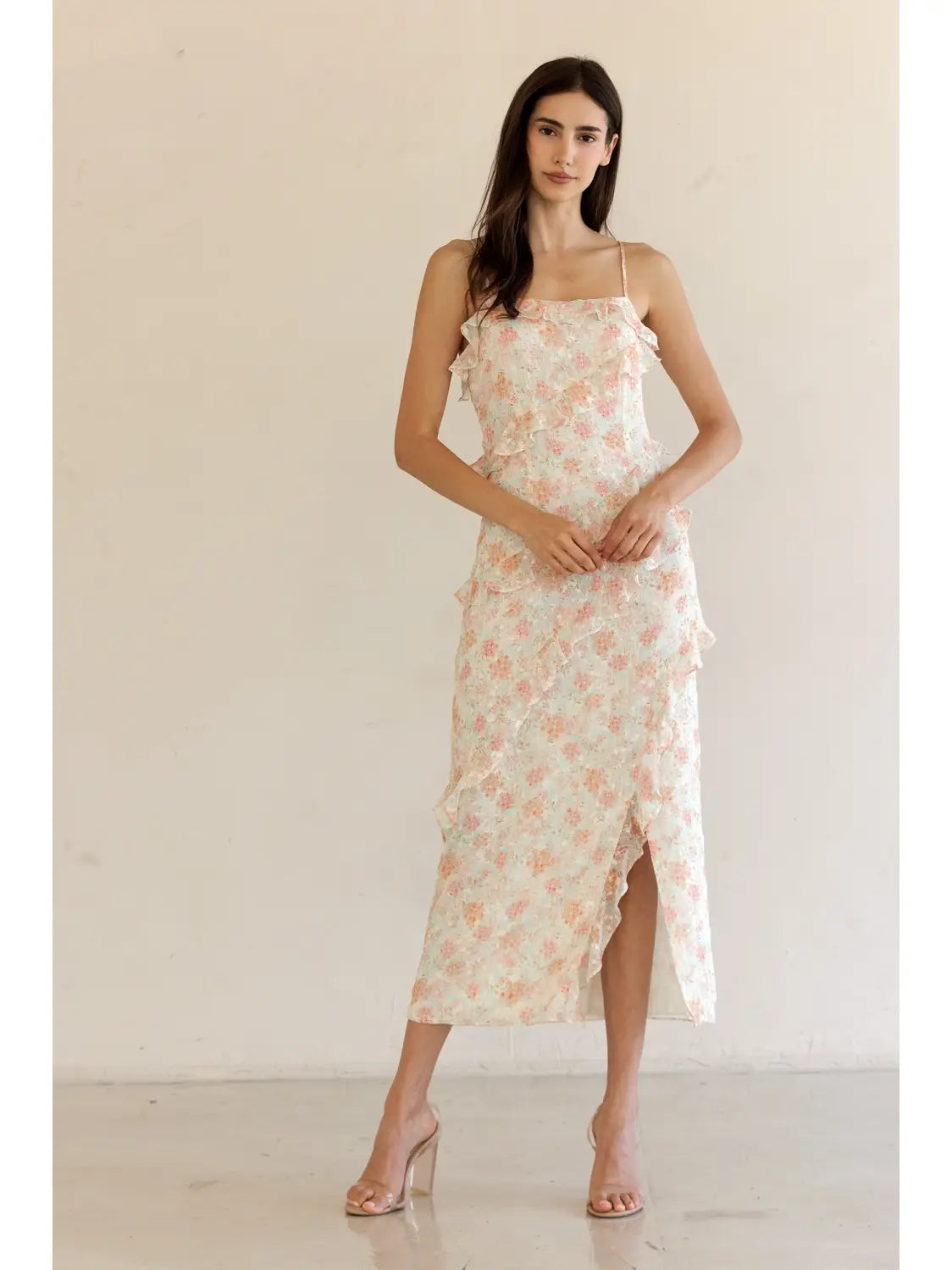 Parker Midi - Cream/Coral Floral