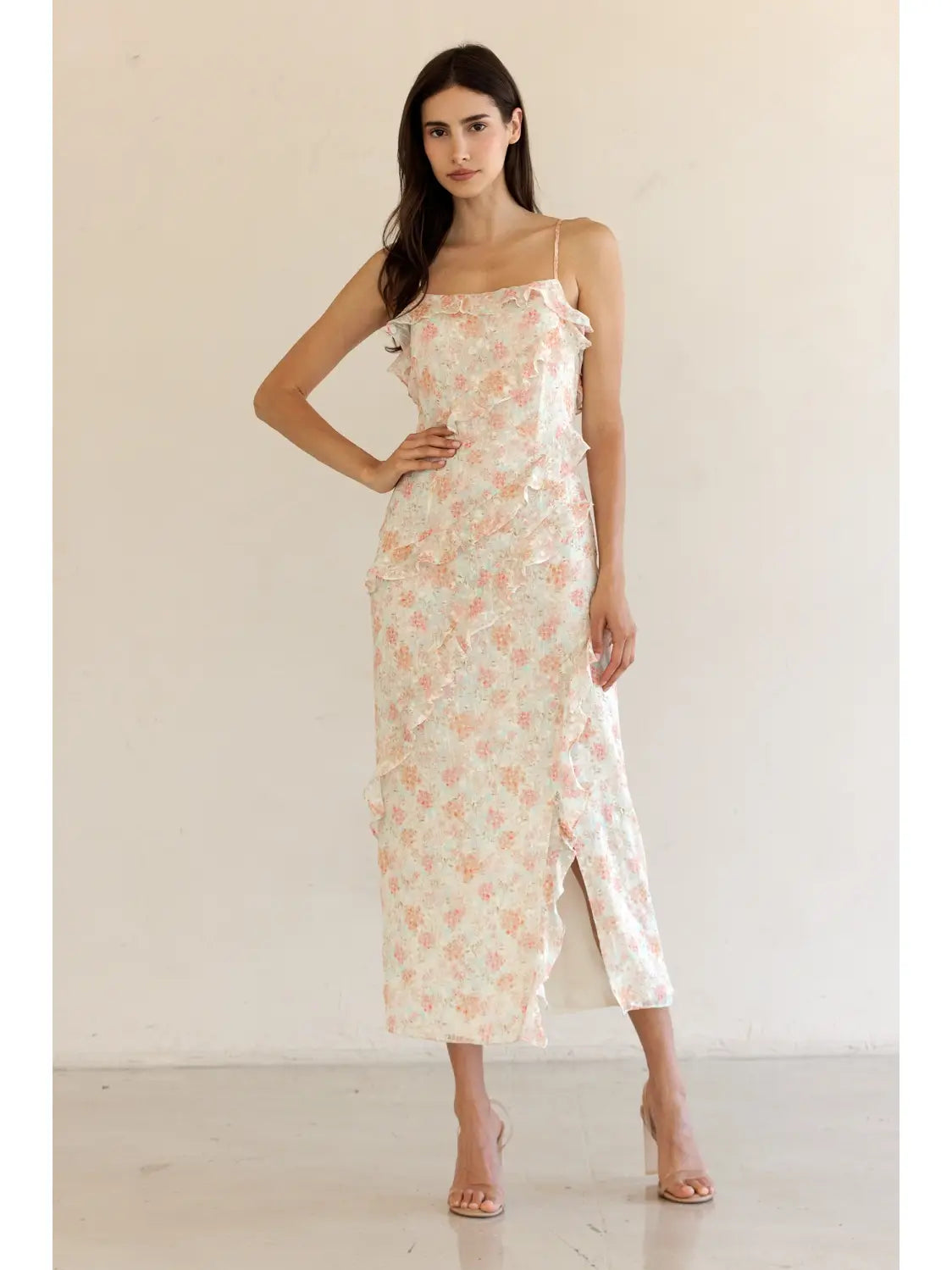 Parker Midi - Cream/Coral Floral