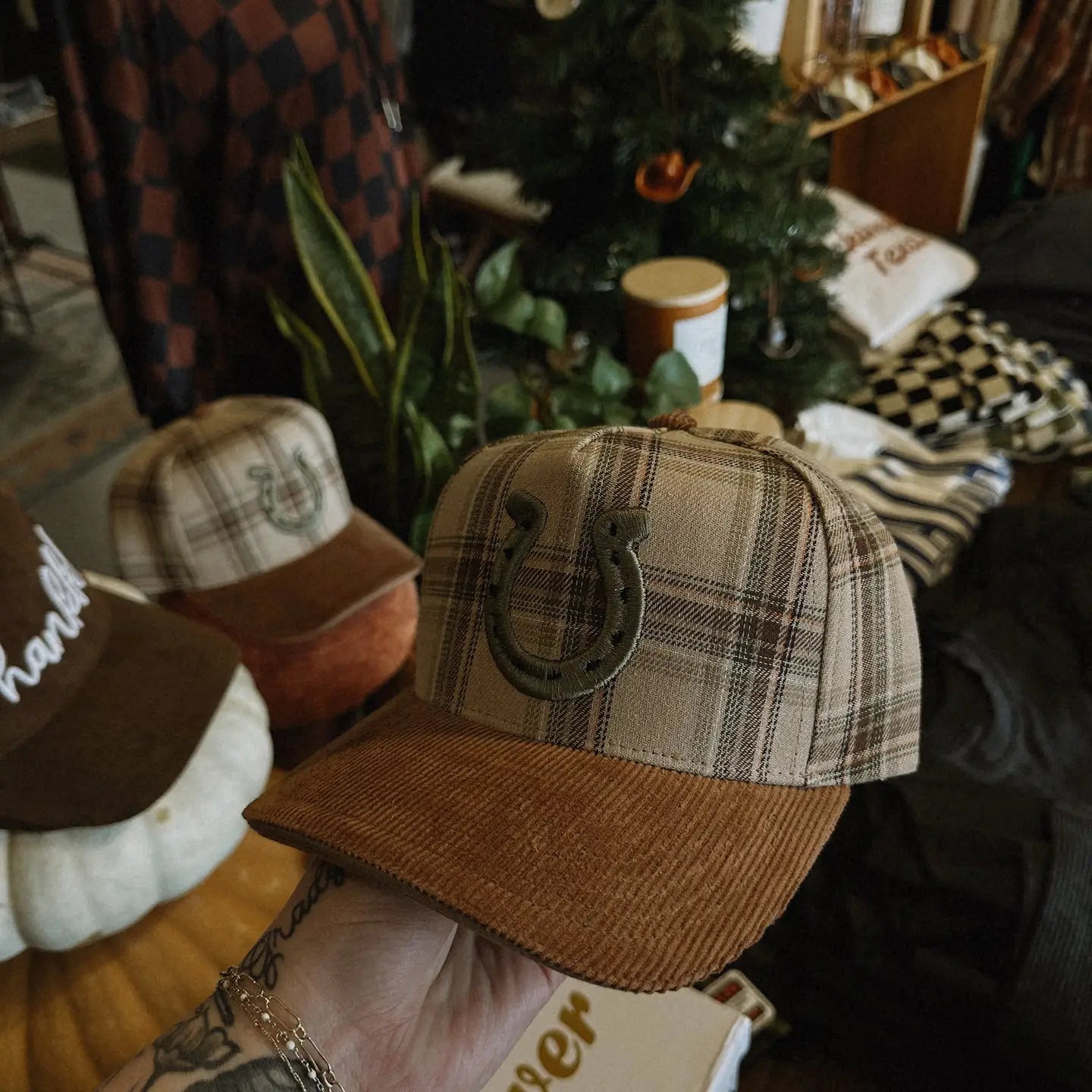 Horseshoe Plaid Trucker