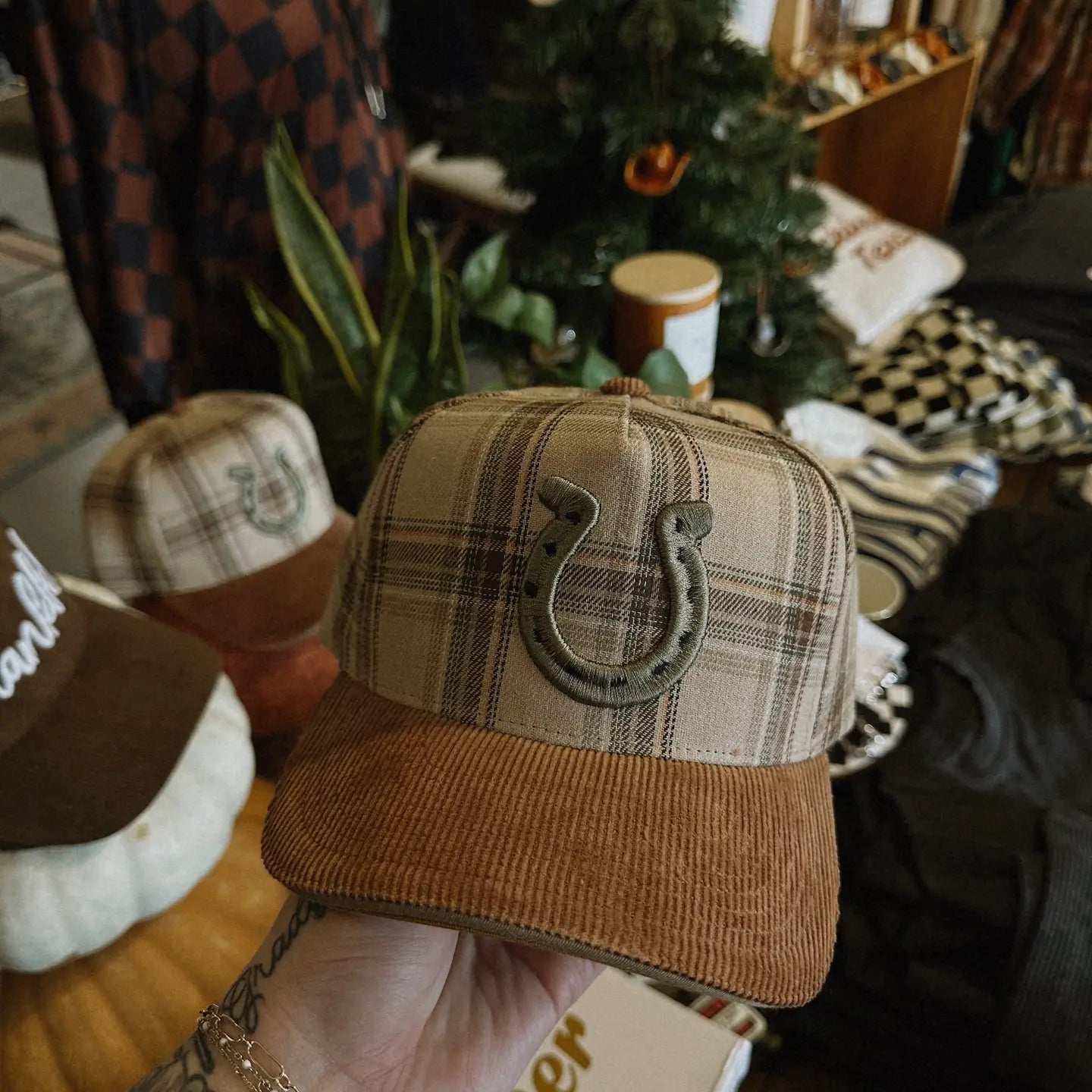 Horseshoe Plaid Trucker