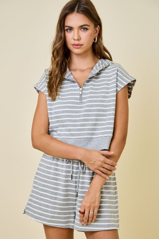 Striped Terry Set - Grey