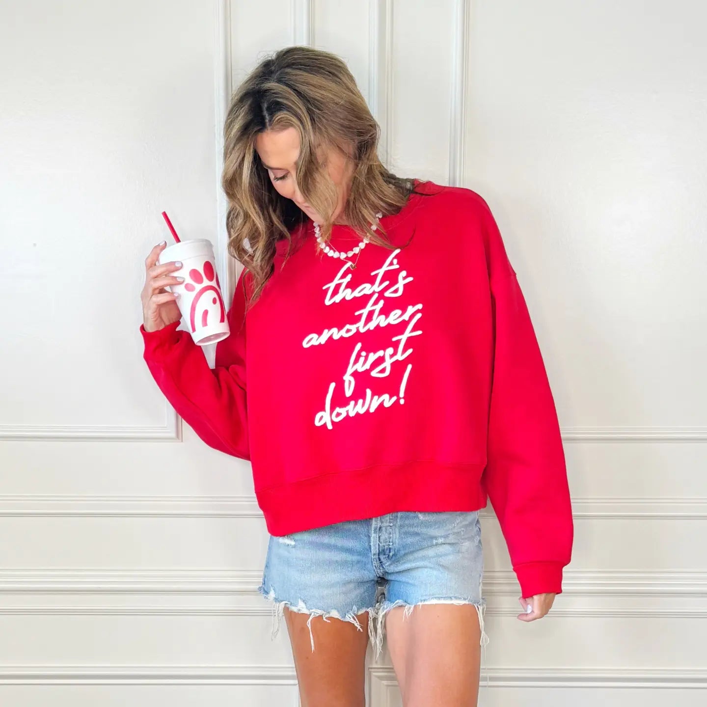 That’s Another first down crop sweatshirt