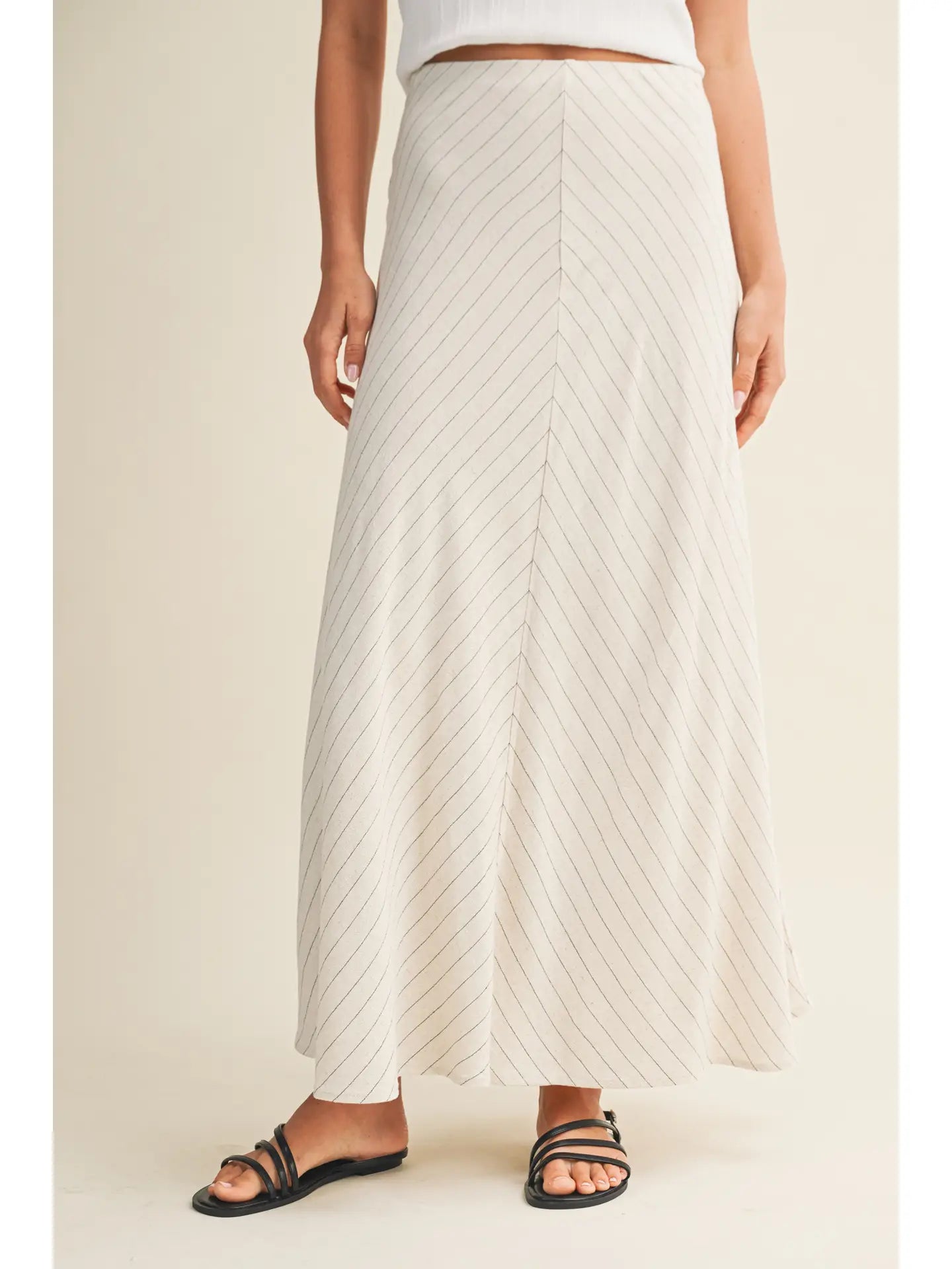 Ansley Chevron Skirt - off white
