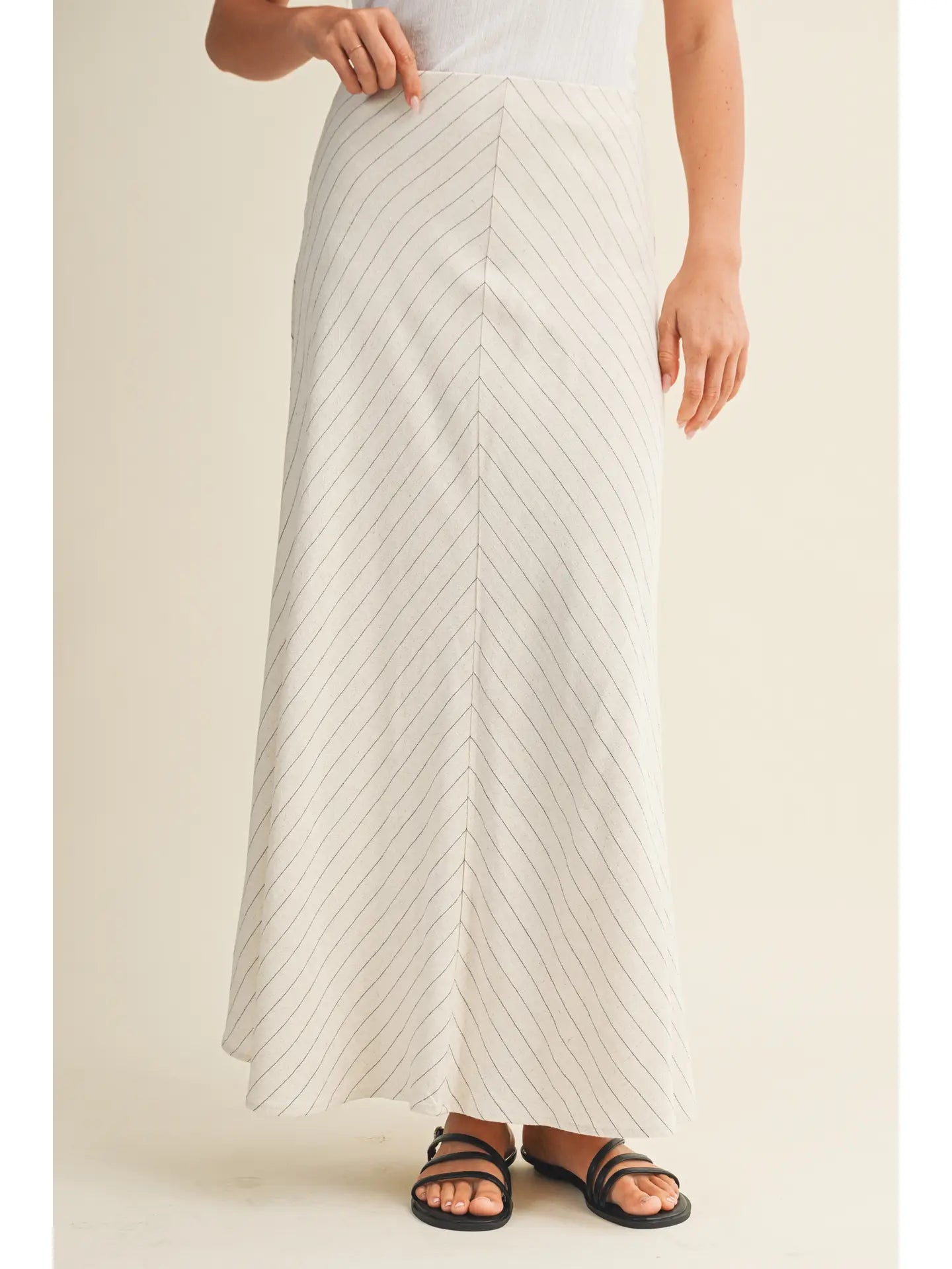 Ansley Chevron Skirt - off white