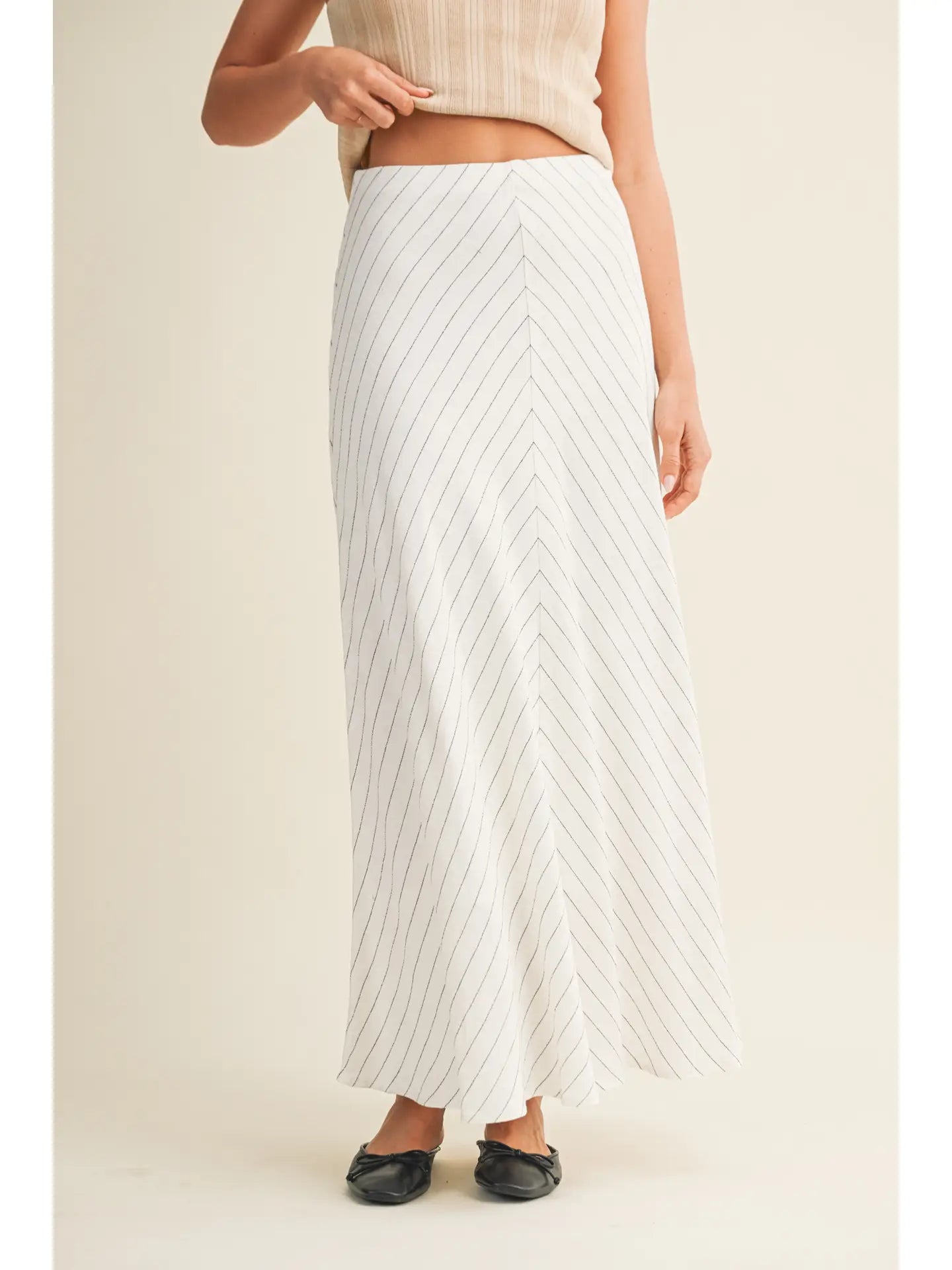 Ansley Chevron Skirt - off white