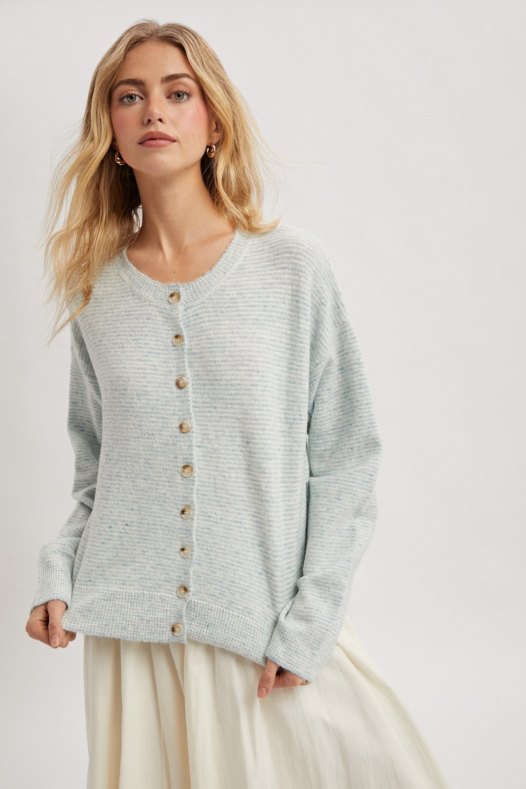 Striped Honey Sweater - Mint