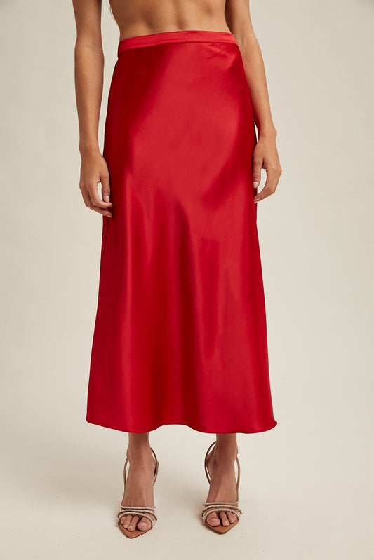 Satin Midi Skirt
