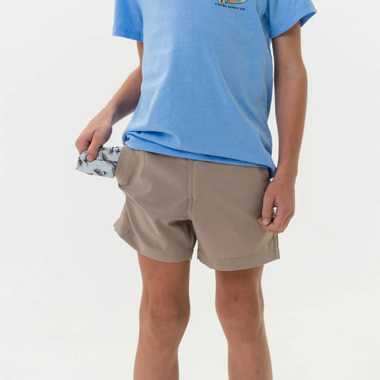 Youth Everyday Short-Cobblestone Khaki-Duck Hunt Pocket