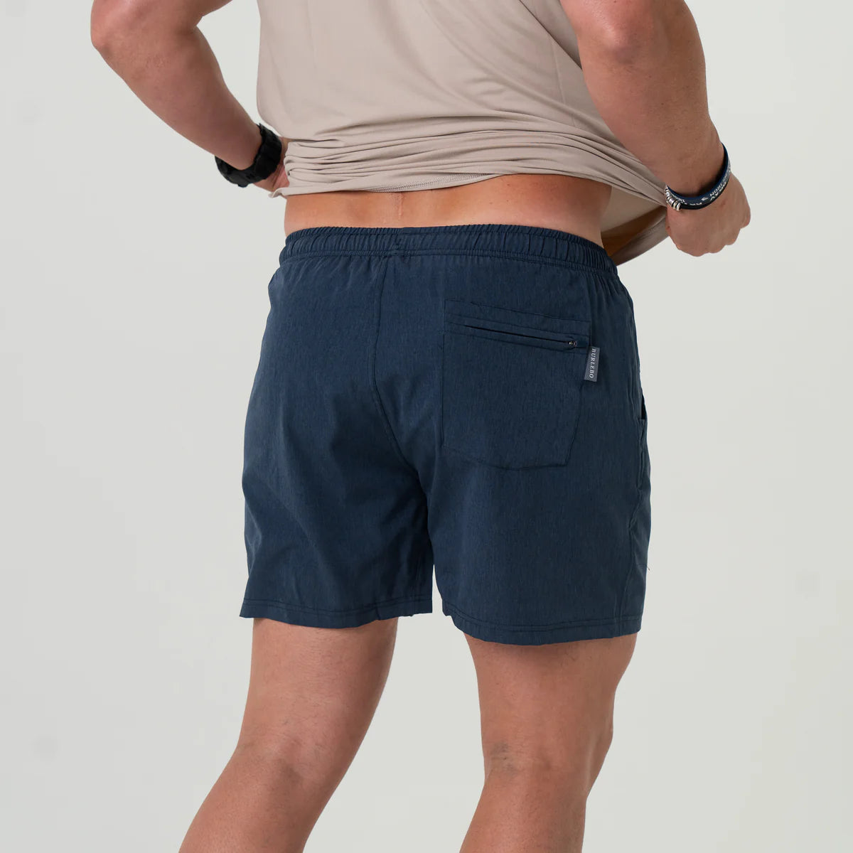 Athletic Short-Heather Navy-American Flag Liner
