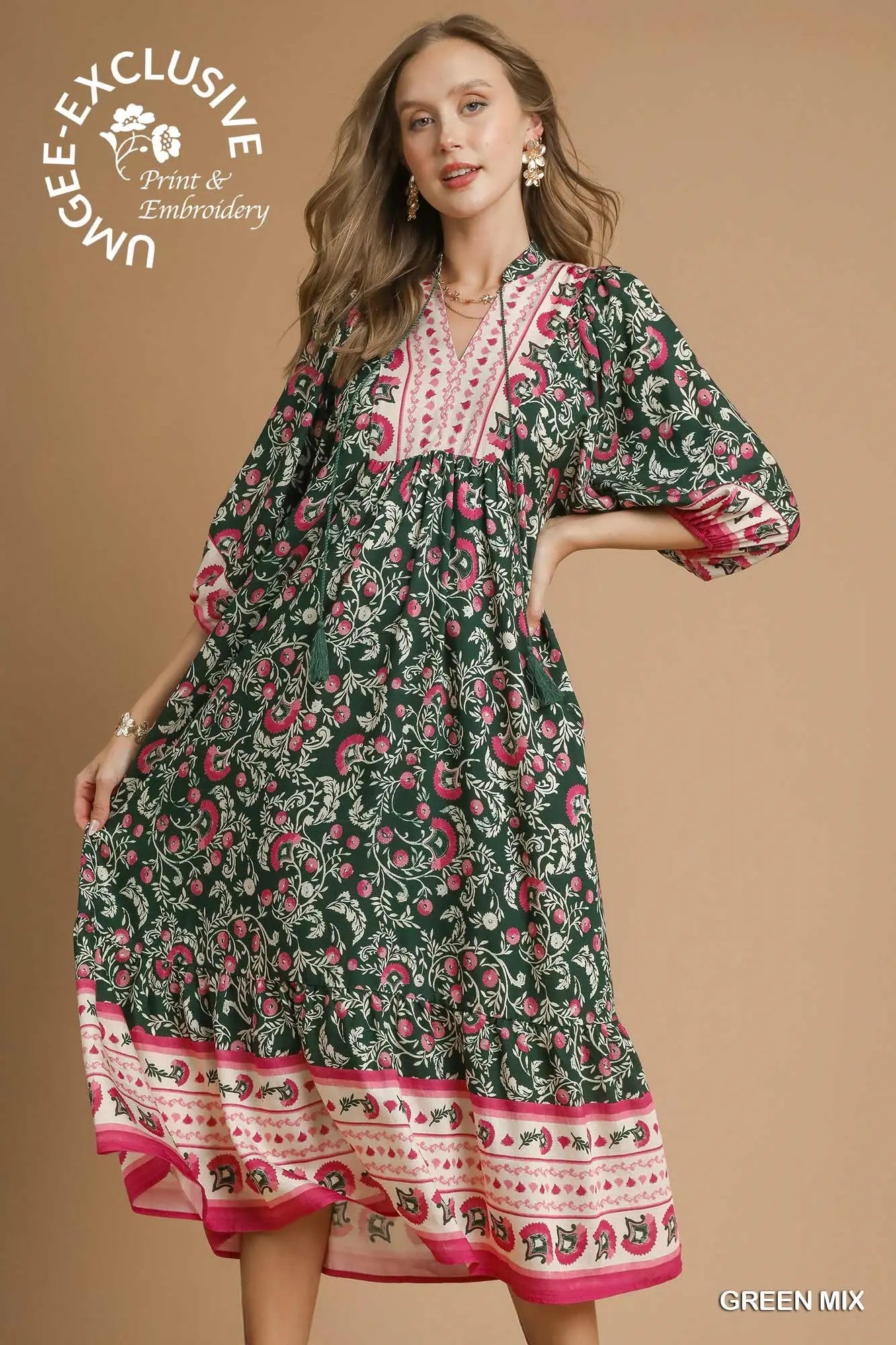 Fall Into Me Midi-Green Mix