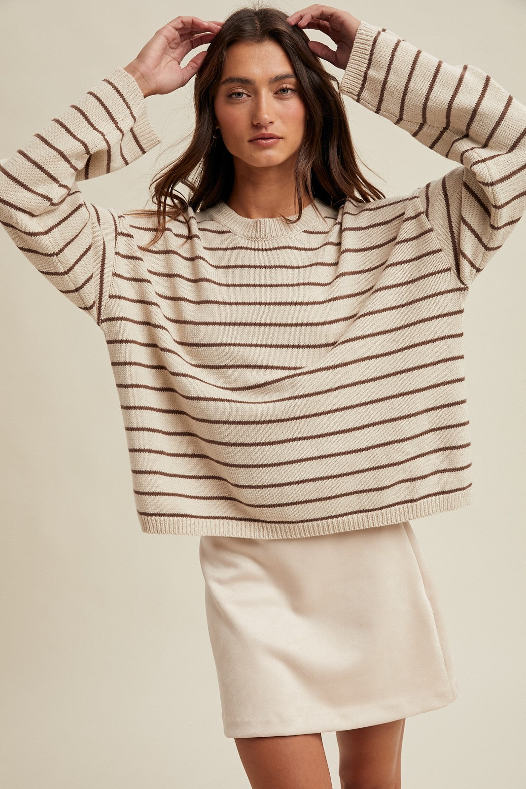 Stripped Drop-Brown/Stone