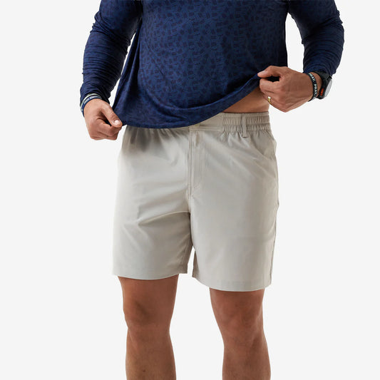 Everyday Short - 7” Inseam - Light Khaki w/ old glory