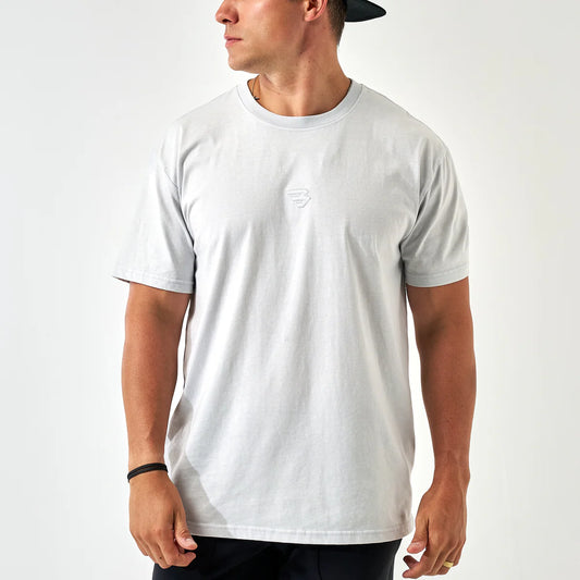 Vintage Washed “B” Tee - White