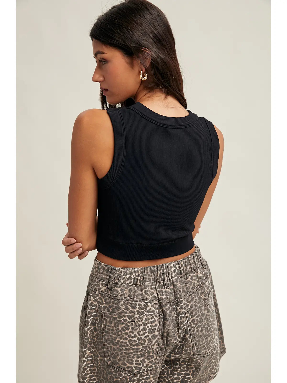 Becky Seamless Padded Top - Black