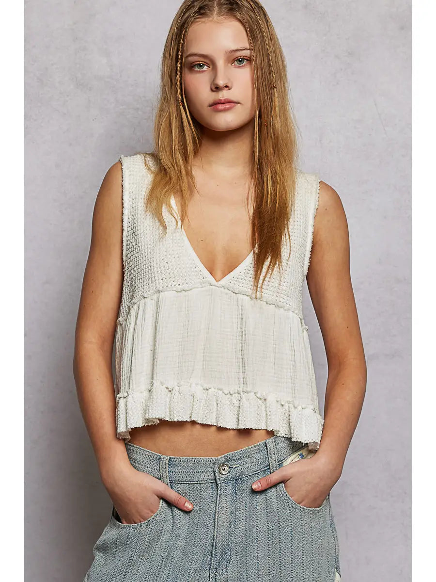 Delila Top - Ivory