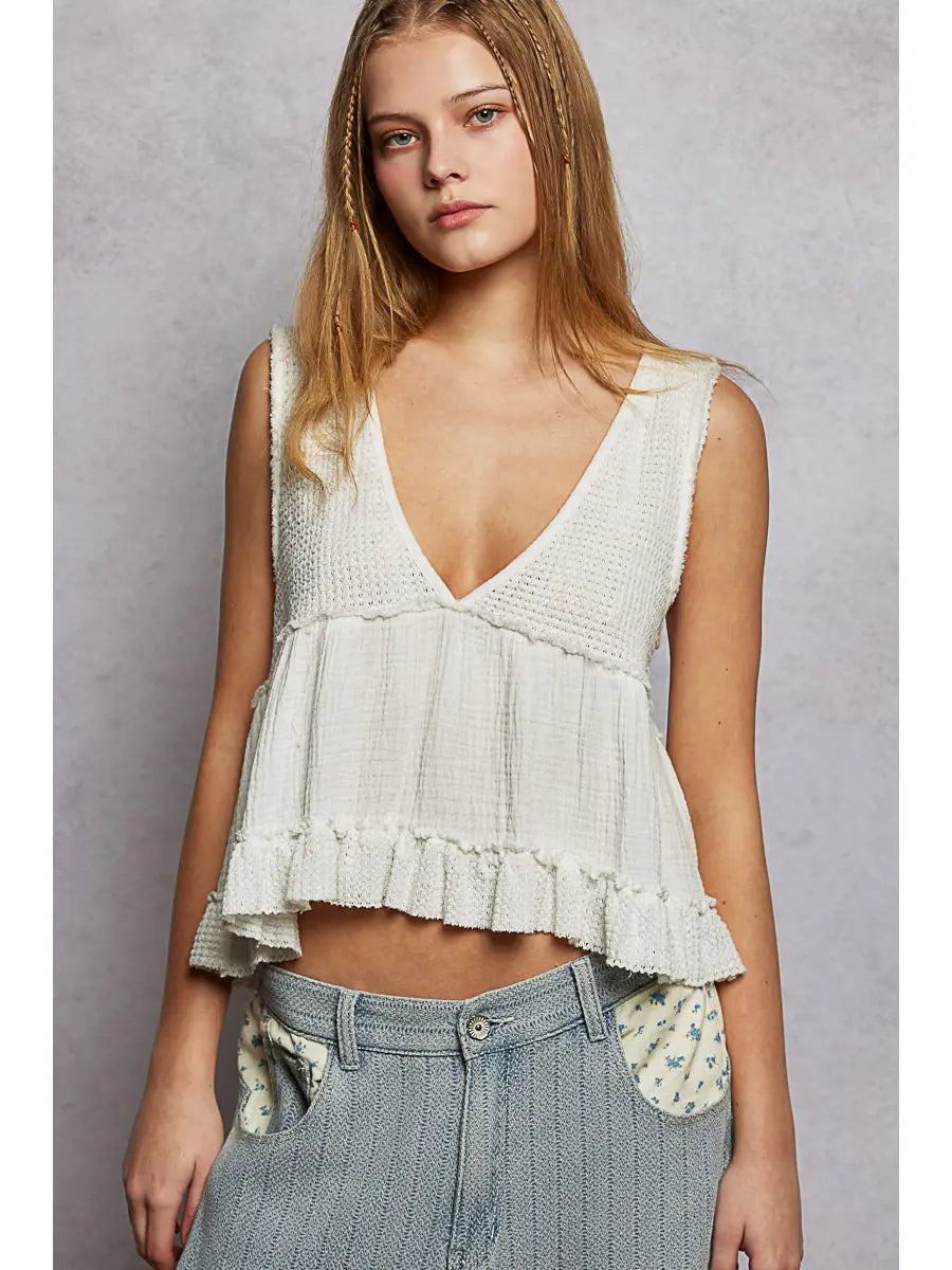 Delila Top - Ivory