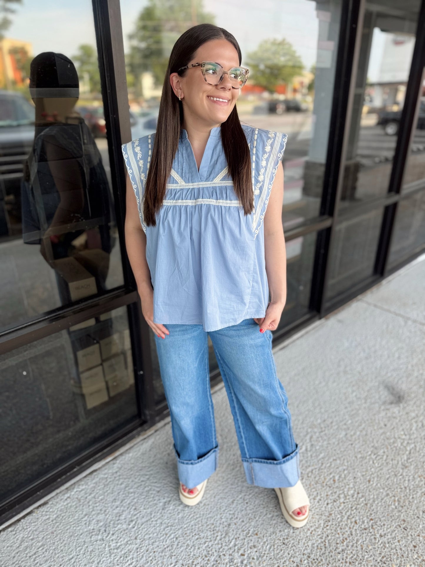 Last Call Top - chambray