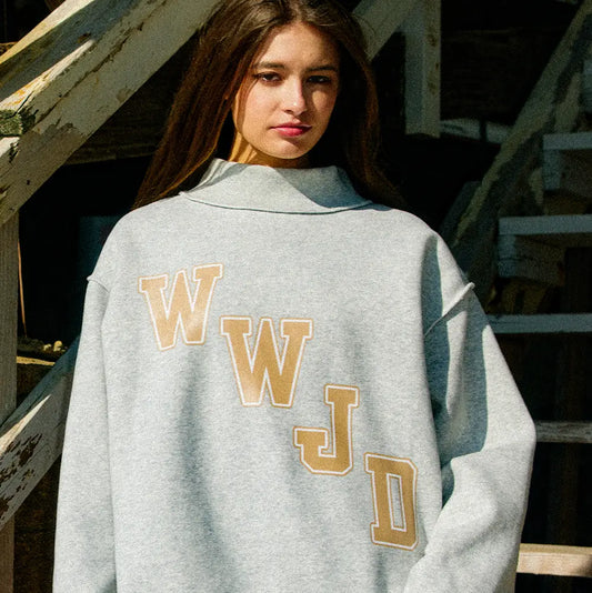 WWJD Sweatshirt - Heather Grey