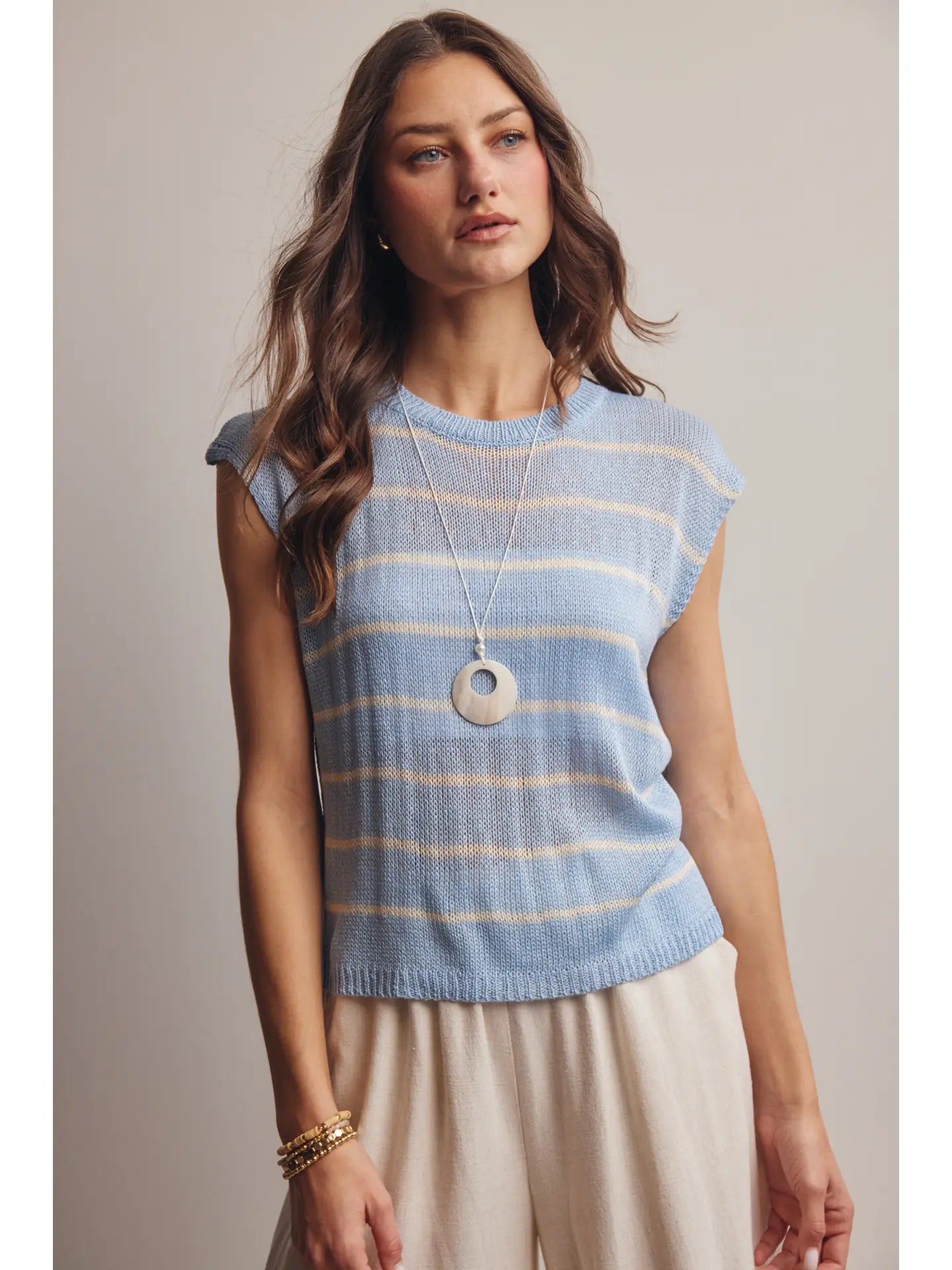 Faded Away Top - Misty Blue Mix