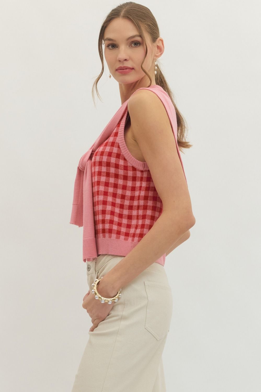 Wrapped Away Top - pink/red mix