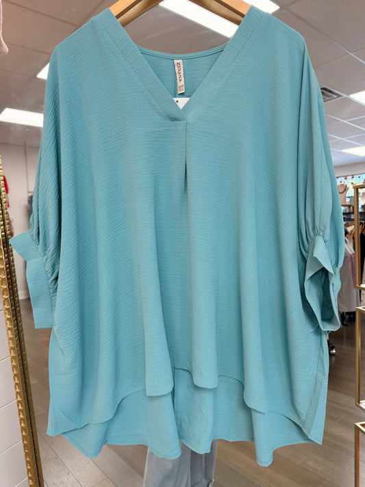 Airy Babe Top - Dusty Teal