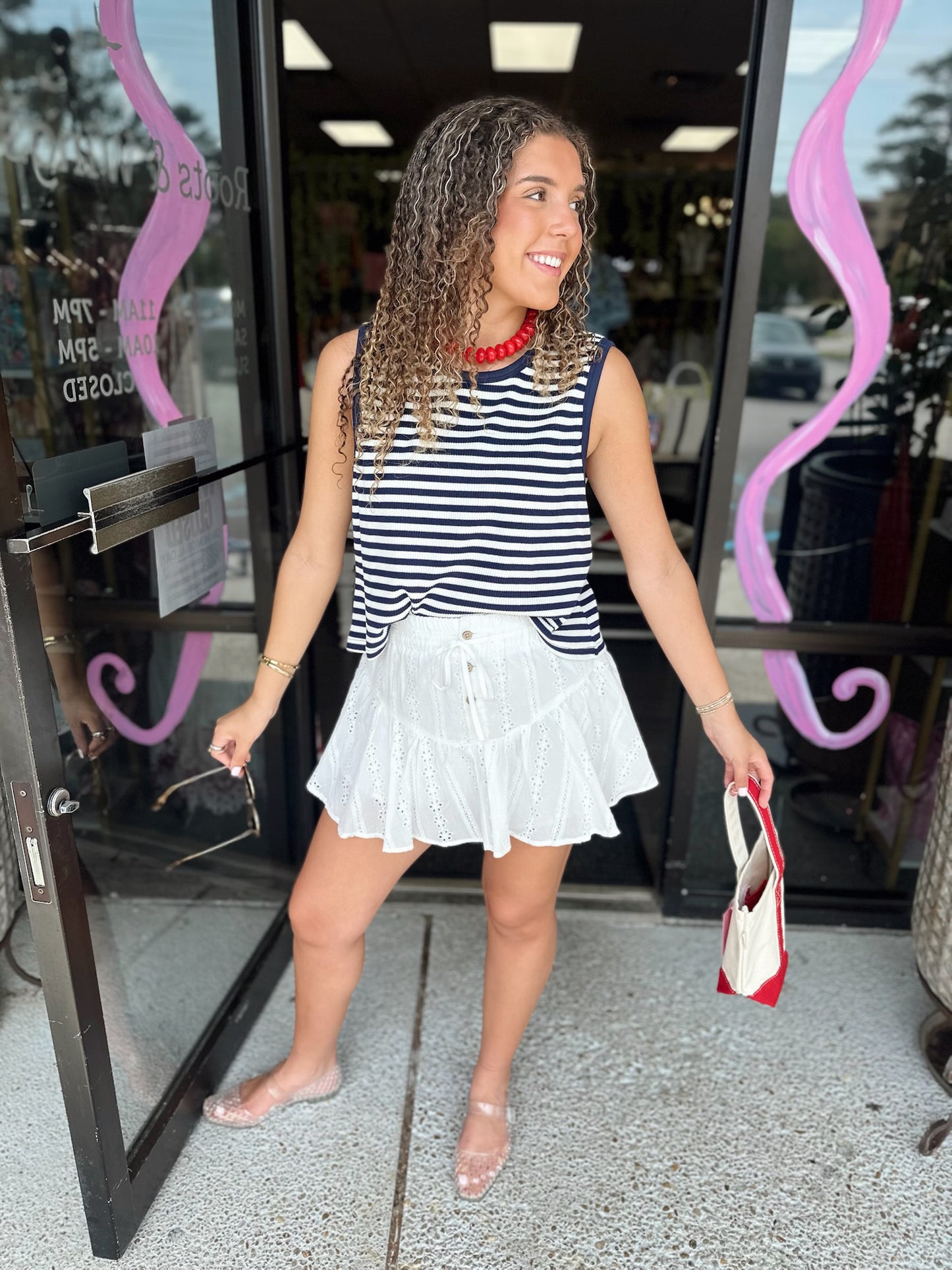Eyelet Babe Skort - off white