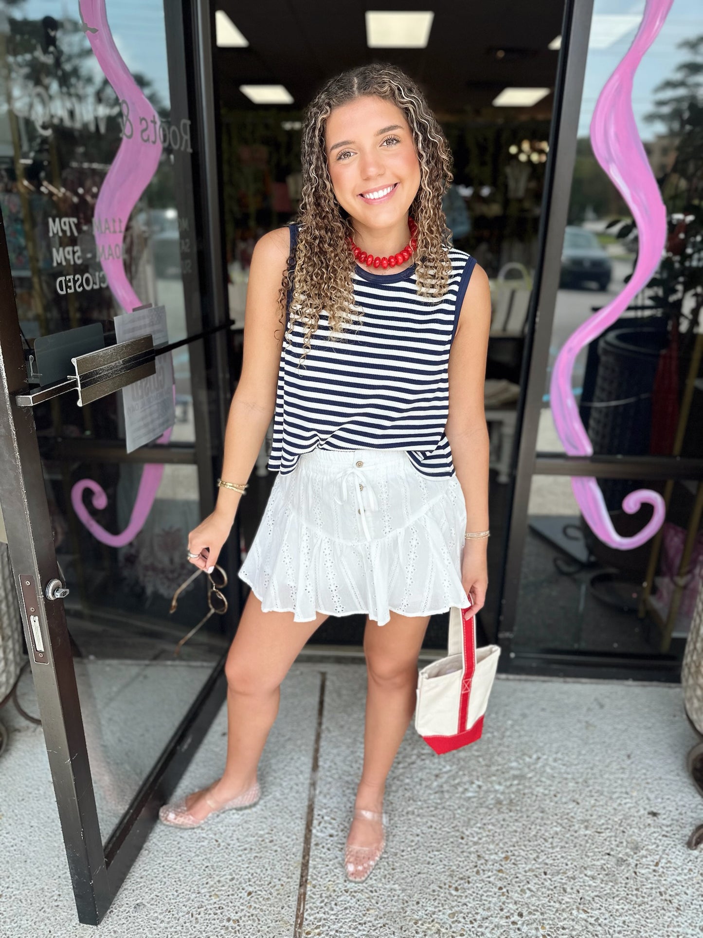 Eyelet Babe Skort - off white