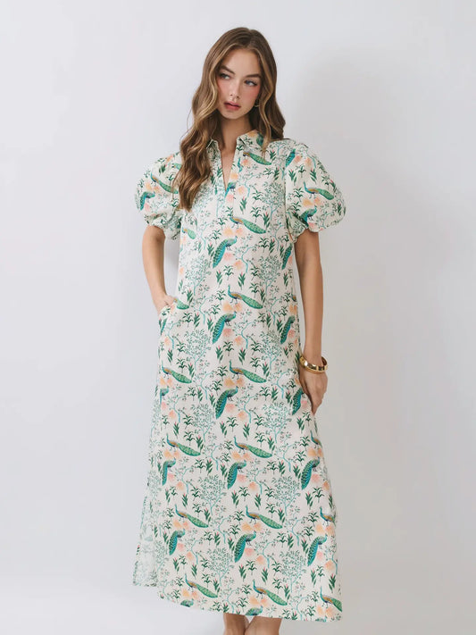 Peacock Midi - Cream mix