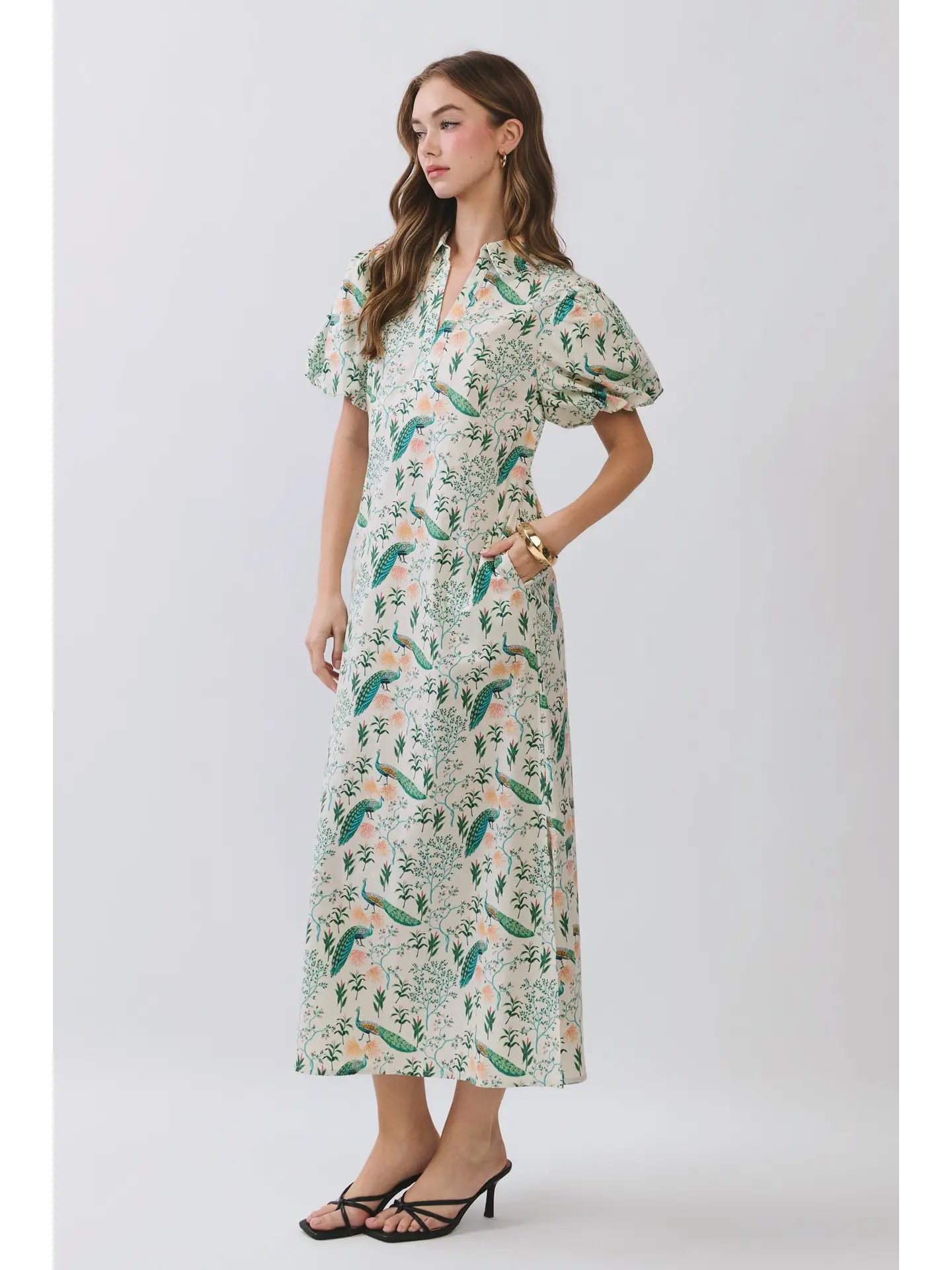 Peacock Midi - Cream mix