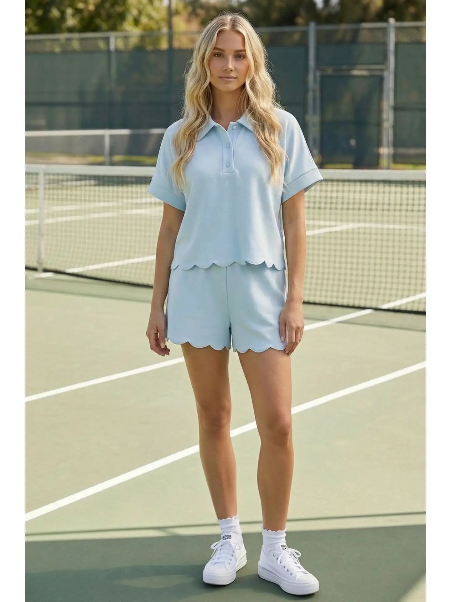 Scalloped Cutie Set - light blue