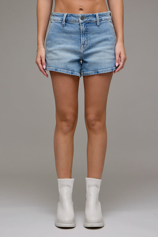 Finn High Rise Shorts - medium wash