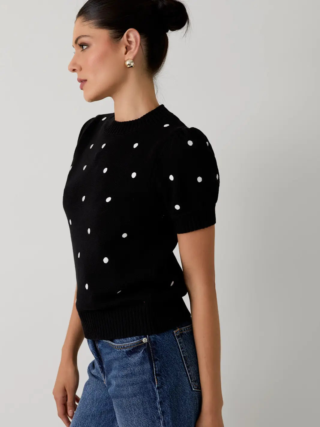 Polka Kiss Top - black/ivory