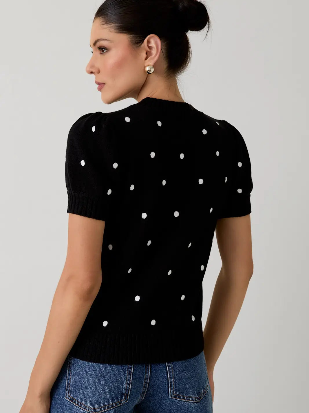 Polka Kiss Top - black/ivory