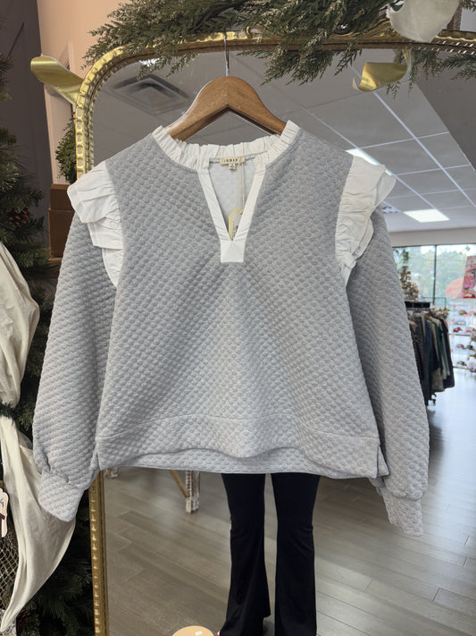 Really Want It Top- Heather Grey Mix