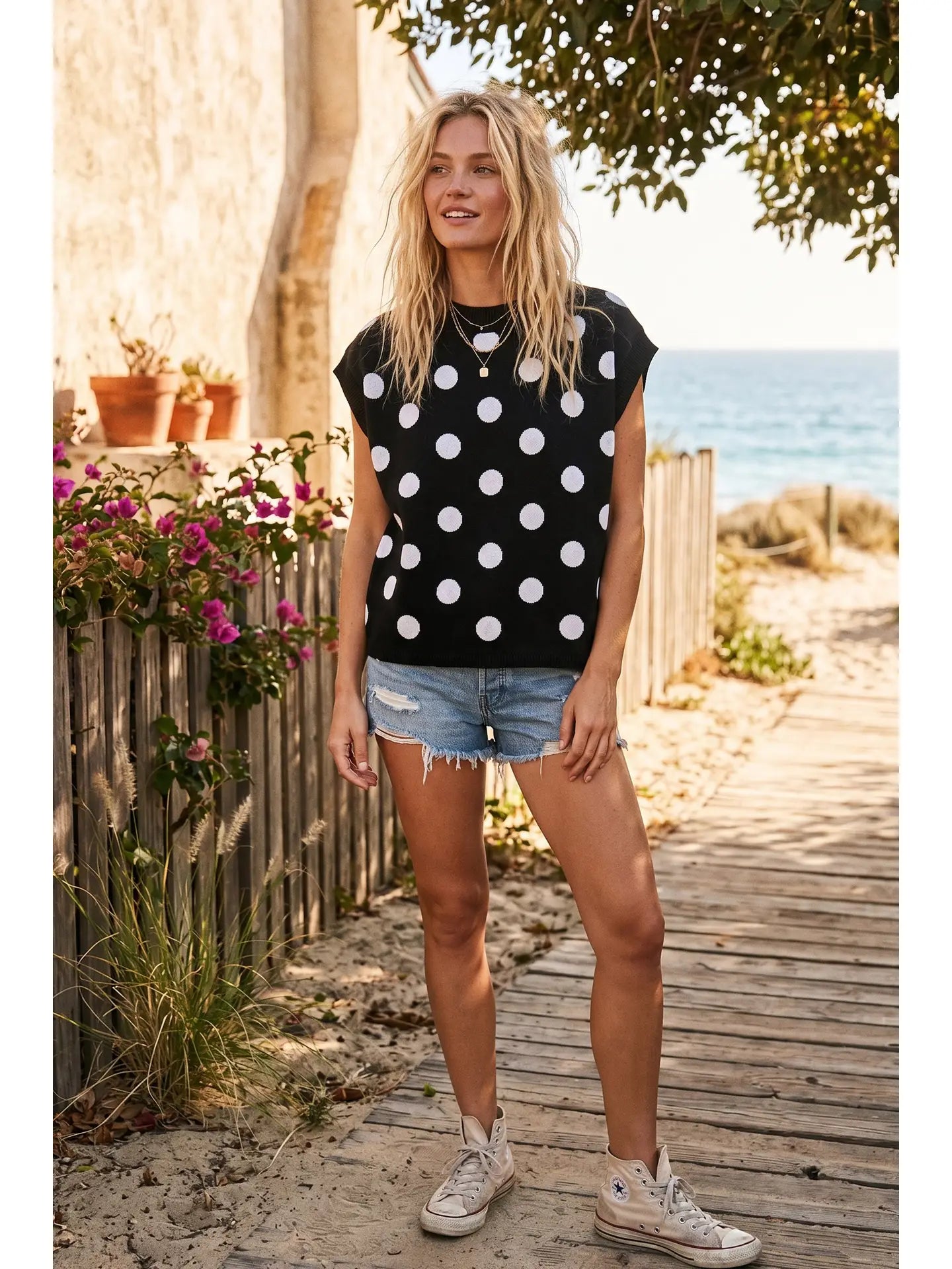 Fantasy Game Top - black/white