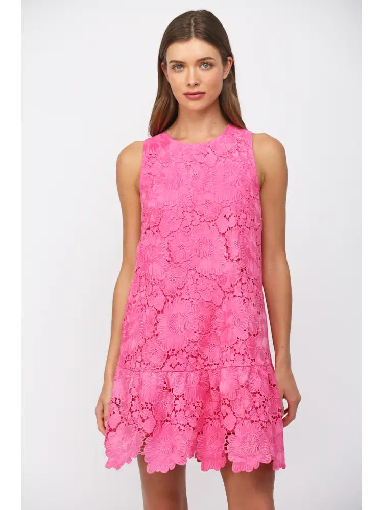 Lacey Bow Mini- hot pink