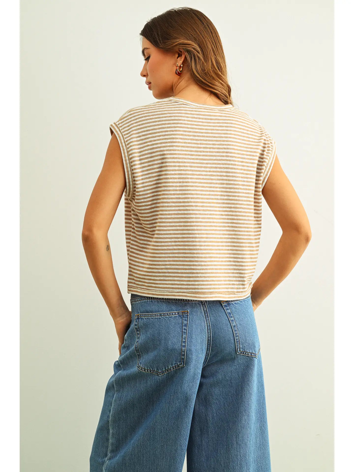 Kiki Top - tan/white
