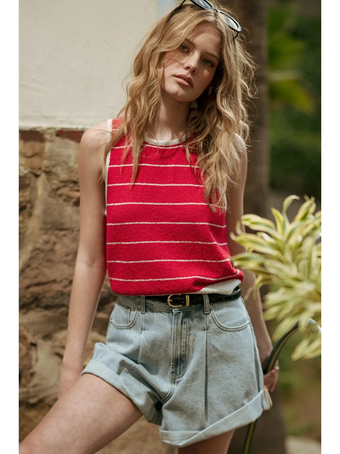 Stripe Tank - red