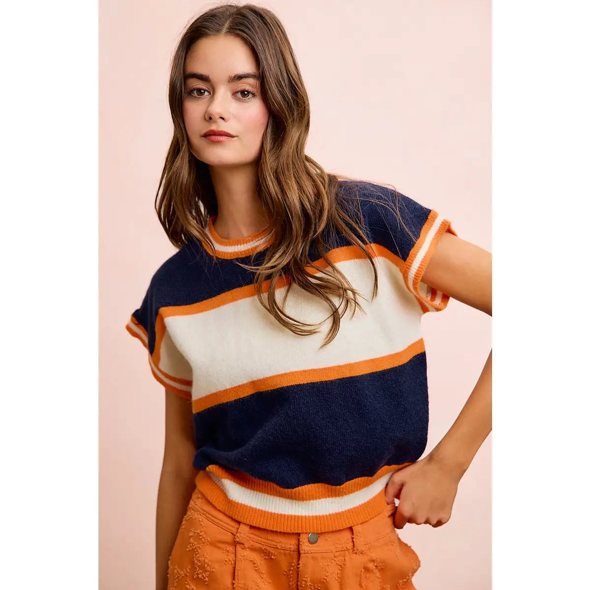 Put me in Coach top - navy/orange
