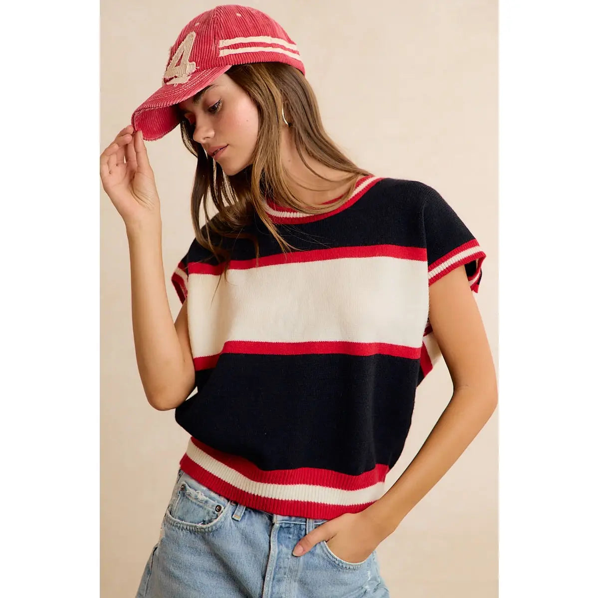 Put me in Coach top - black/red