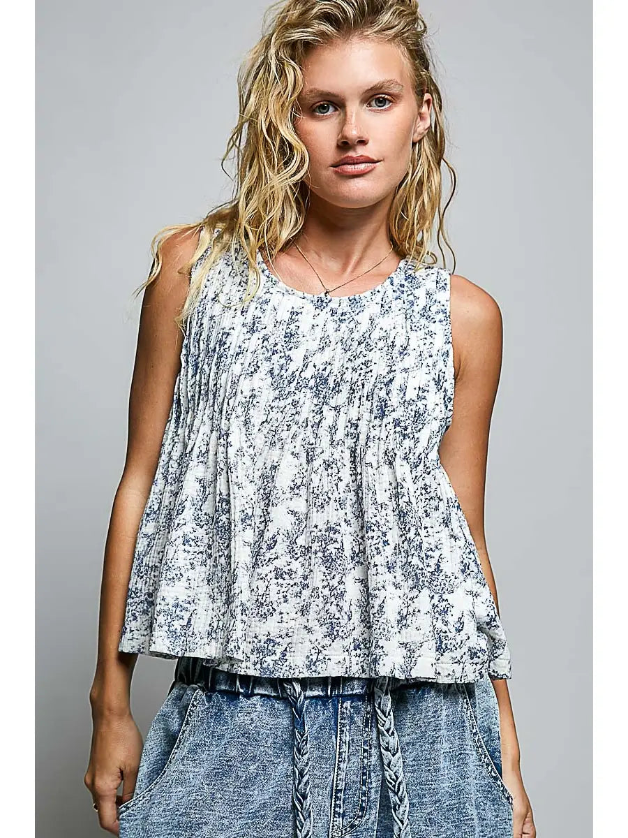 Reba Top - navy floral